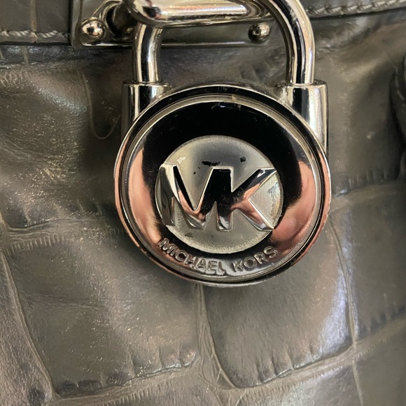 Michael Kors croc grey Hamilton Handbag - Picture 4 of 6